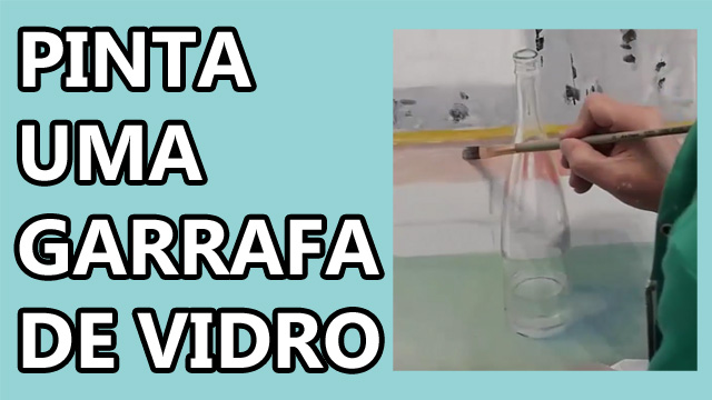 pintar uma garrafa transparente